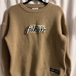 Taylor Swift Tan Ribbed Sweater Folklore